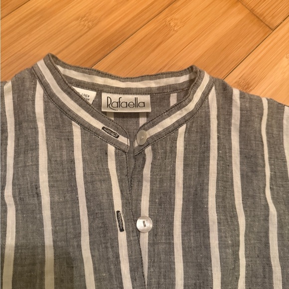 Rafaella Black and White Linen button up blouse - Picture 8 of 11